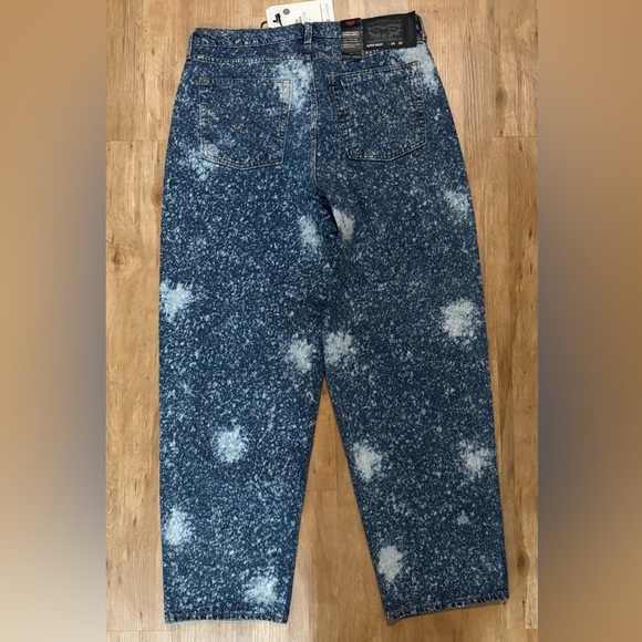 Levi's Skate Super Baggy Jeans Blue Galaxies Wide Leg Bleached Acid Wash 90s y2k - Picture 10 of 13